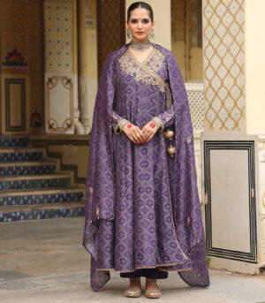 Ahista Purple Printed Angrakha