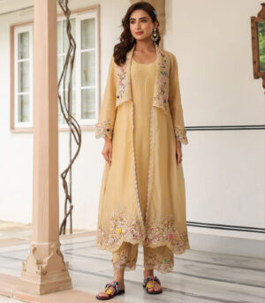 Gulzar Heavy Jacket Style Kurta Set