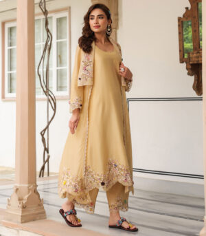 Gulzar Heavy Jacket Style Kurta Set