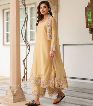Gulzar Heavy Jacket Style Kurta Set