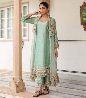 Gulzar Jacket Style Kurta Set