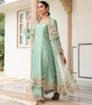 Gulzar Heavy Jacket Style Kurta Set