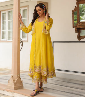 Gulzar Heavy Jacket Style Kurta Set