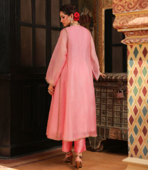 Ahista Pink Pakhi Yoke Pheran Long Kurta Set