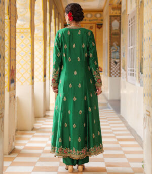 Ahista Green Jacket Anarkali Set