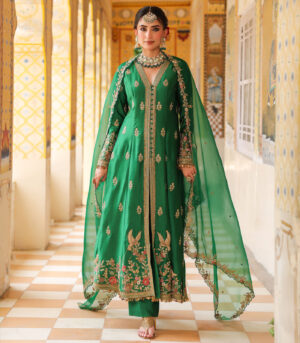 Ahista Green Jacket Anarkali Set
