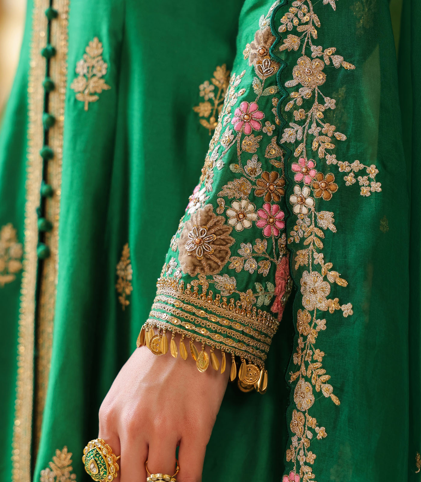 Ahista Green Jacket Anarkali Set - Image 4