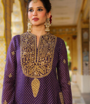 Ahista Purple Printed Sharara Set