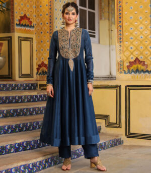 Ahista Blue Kalidaar Set