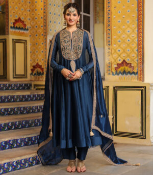 Ahista Blue Kalidaar Set