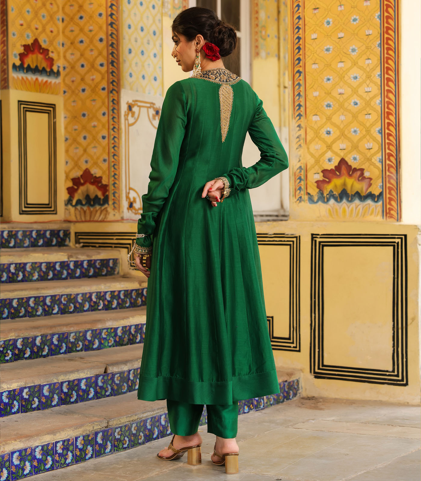 Ahista Green Kalidaar Set - Image 3