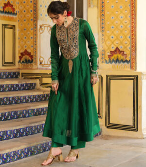 Ahista Green Kalidaar Set