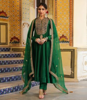 Ahista Green Kalidaar Set