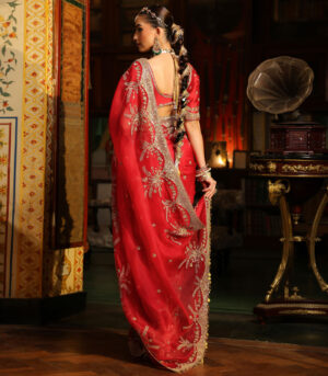 Ahista Red Zardosi Saree Set