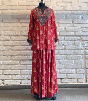 Red Asma Kurta Sharara