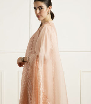 OLD ROSE TUNIC IN BROCADE WITH SILK CHANDERI PANTS