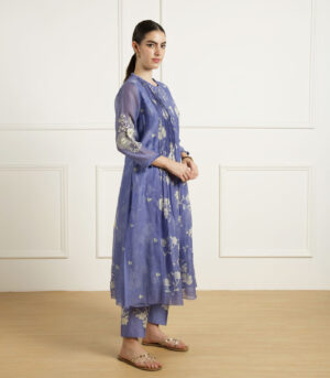 TWILIGHT PLEATED TUNIC IN MUL CHANDERI