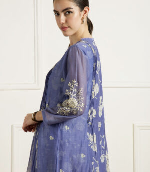 TWILIGHT PLEATED TUNIC IN MUL CHANDERI