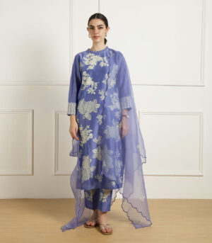 TWILIGHT FRONT PLEATS TUNIC IN SILK CHANDERI