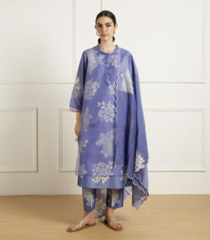 TWILIGHT DOUBLE LAYER TUNIC IN SILK CHANDERI
