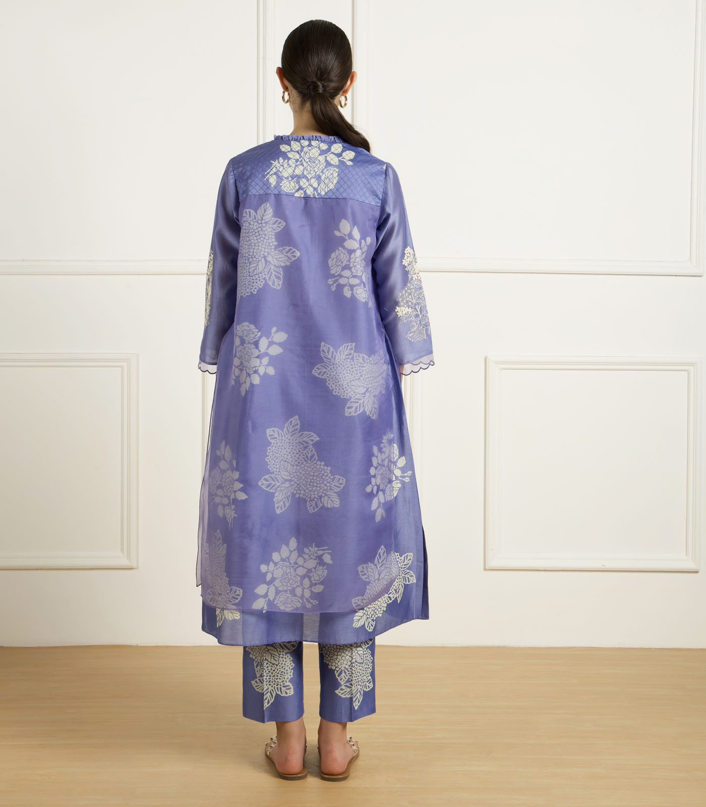 TWILIGHT DOUBLE LAYER TUNIC IN SILK CHANDERI - Image 4