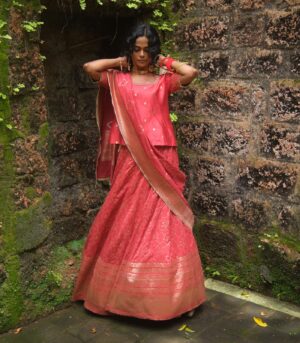 Antique benerasi woven lehenga set