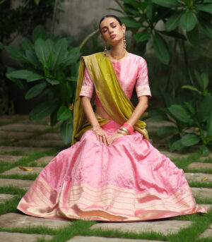 Brocade choli with benerasi lehenga