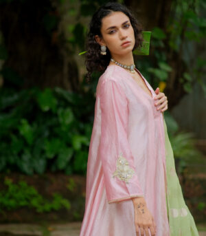 Double layer kurta with dupatta & matching pants