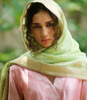 Silk aline kurta with dupatta & matching pants