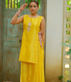 Sleeveless top with pallazo pants