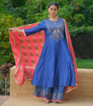 Silk kurta dupatta & matching pants set