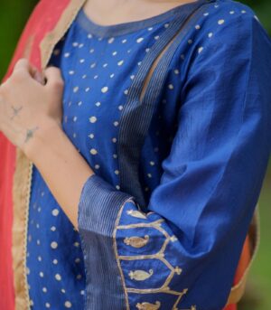 Brocade kurta with dupatta & matching pants set
