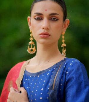 Brocade kurta with dupatta & matching pants set