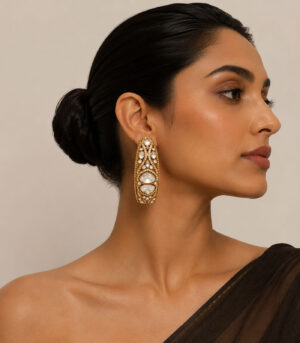 Elongated Polki Drop Earrings