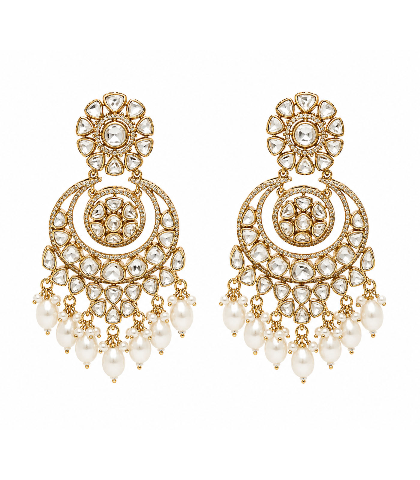 Pearl Chandbali Earrings - Image 2