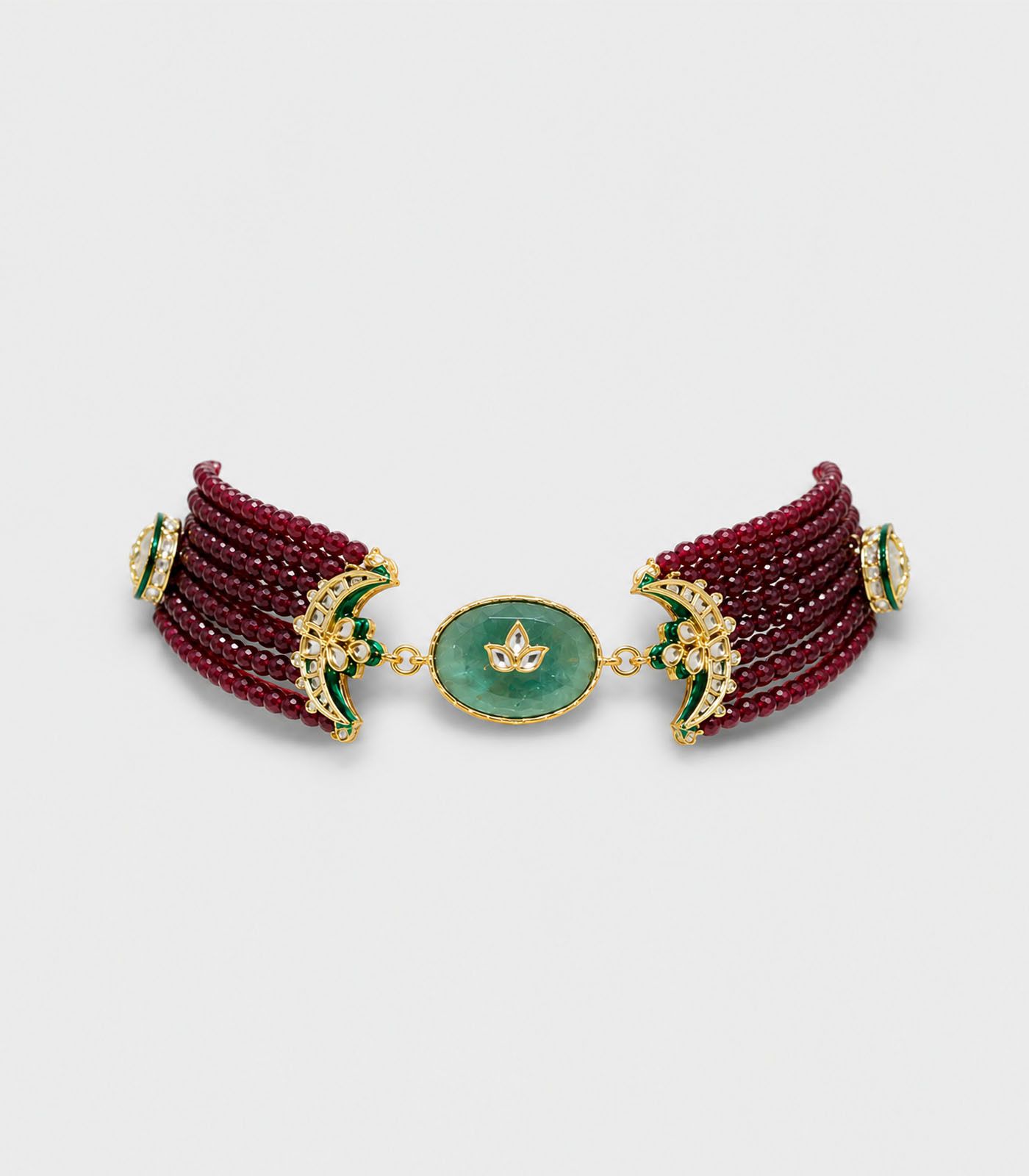 Emerald Beaded Choker Set - Image 2