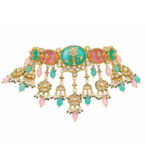 Pastel Kundan Floral Choker Set