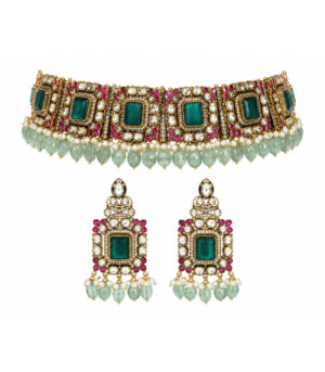 Emerald Kundan Choker Set