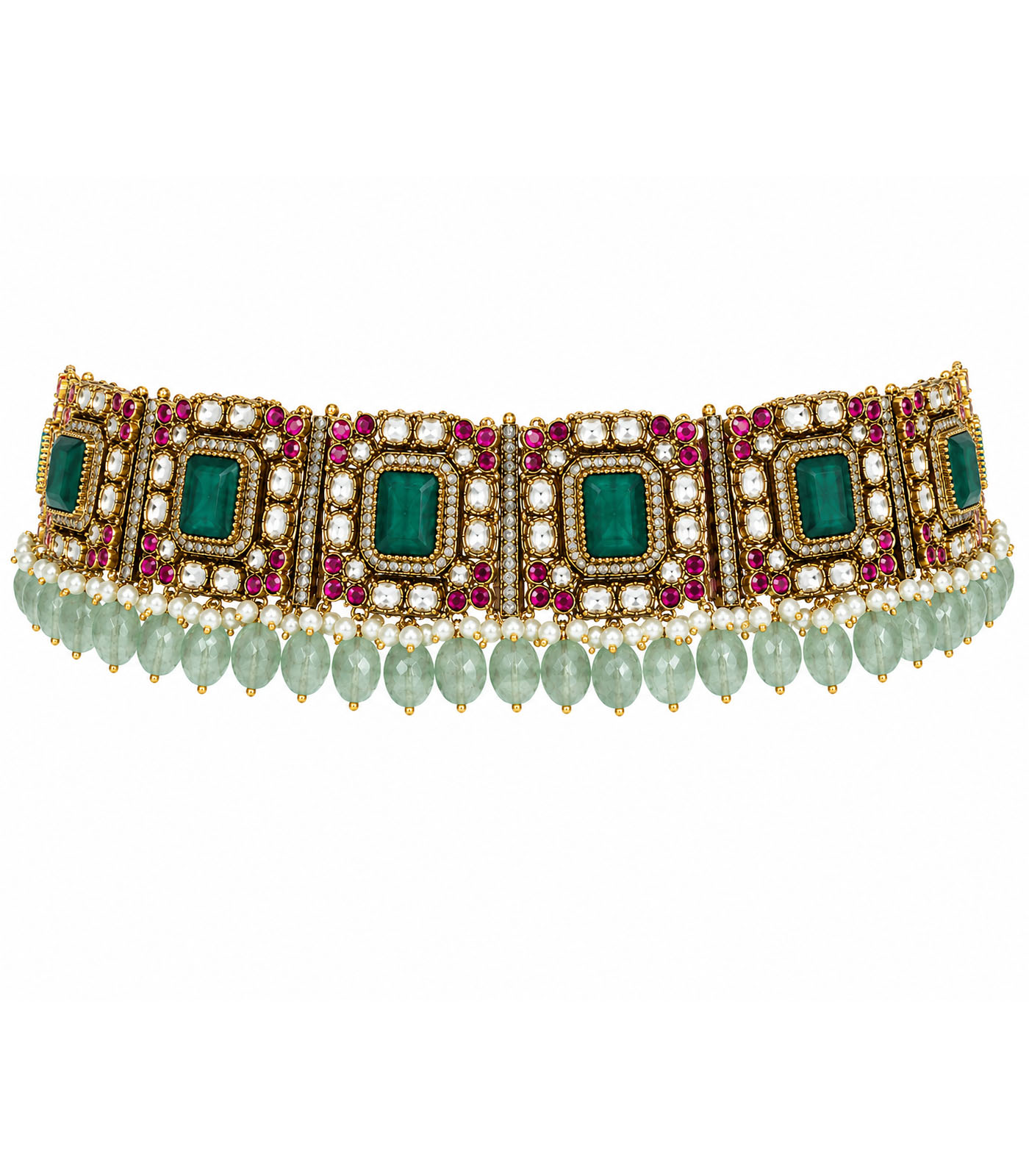 Emerald Kundan Choker Set - Image 5