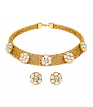 Floral Mesh Choker Necklace Set