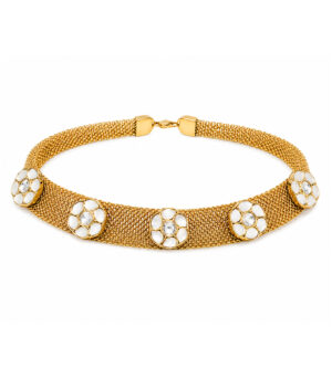 Floral Mesh Choker Necklace Set