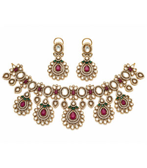 Ruby Kundan Statement Necklace Set