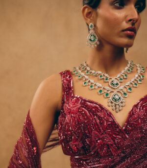 Emerald Layered Statement Necklace Set