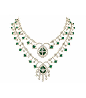 Emerald Layered Statement Necklace Set