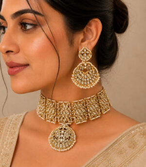 Kundan Pearl Bridal Choker Set