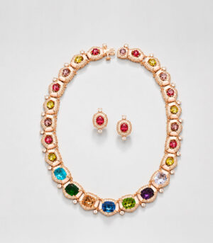 Multi-Gemstone Tennis Necklace Set