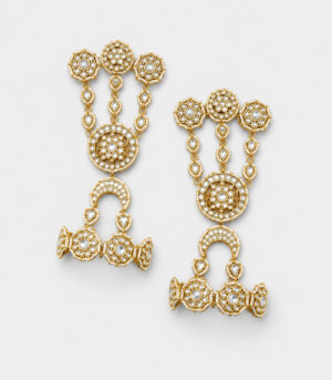 Polki Bridal Haath Phool with Floral Motifs